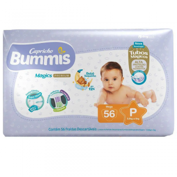 Fralda Bummis Mega Capricho P 3,5-5kg 56 Unidades