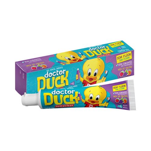 Gel Dental Infantil Dentalclean Doctor Duck ate 6 anos, mix de frutas, 50g